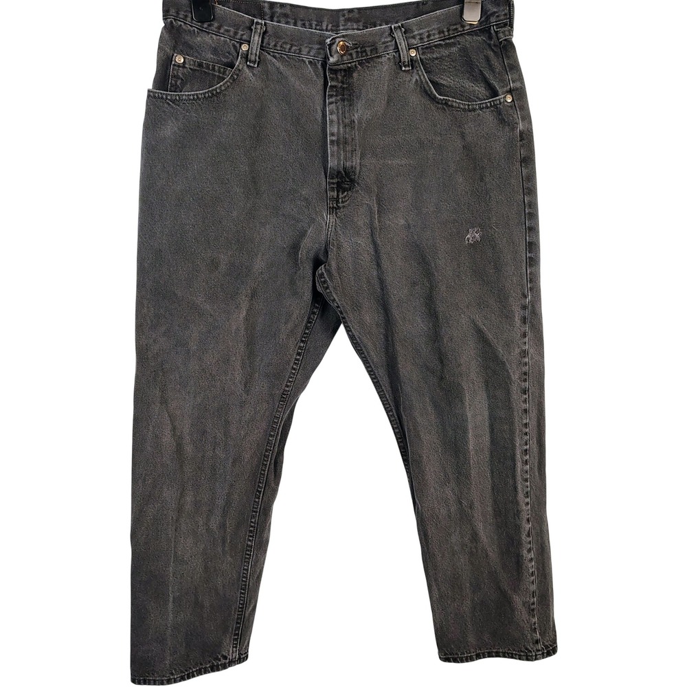 Wrangler Mens 40x30 Relaxed Fit Jeans Black Cotton Denim Gorpcore Workwear